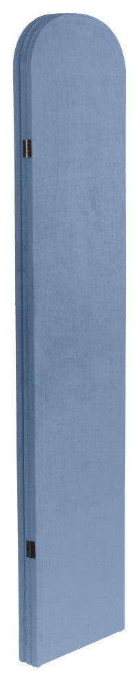 6 ft. Classic Arch Velvet Room Divider Blue 3 Panel