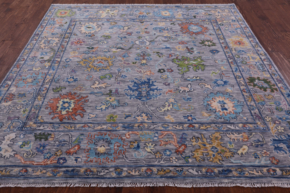 8' Square Turkish Oushak Handmade Wool Rug - Q15662