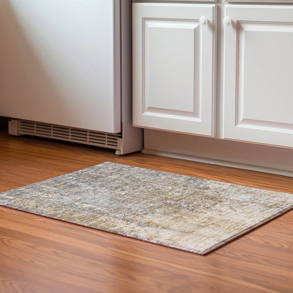 Premium Machine Washable Mayfield AMF581 Beige 1'8" x 2'6" Rug
