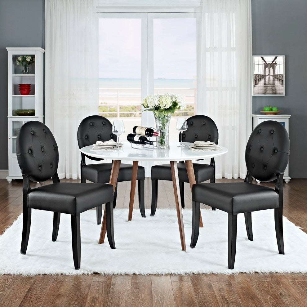 Modern Contemporary Kitchen Dining Side Chair Set of 4 Black