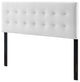 Contemporary Modern Bedroom Full Size Tufted Headboard, Velvet Fabric, White