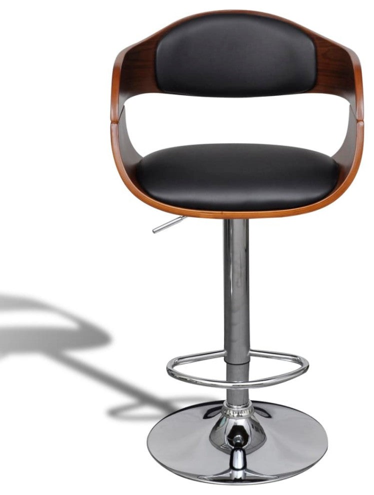 vidaXL Bar Stools 2 pcs Bent Wood and Faux Leather