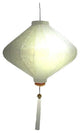 Silk Lantern Vietnamese Diamond Lamp, Ivory, 27", 13'' Lighting Kit