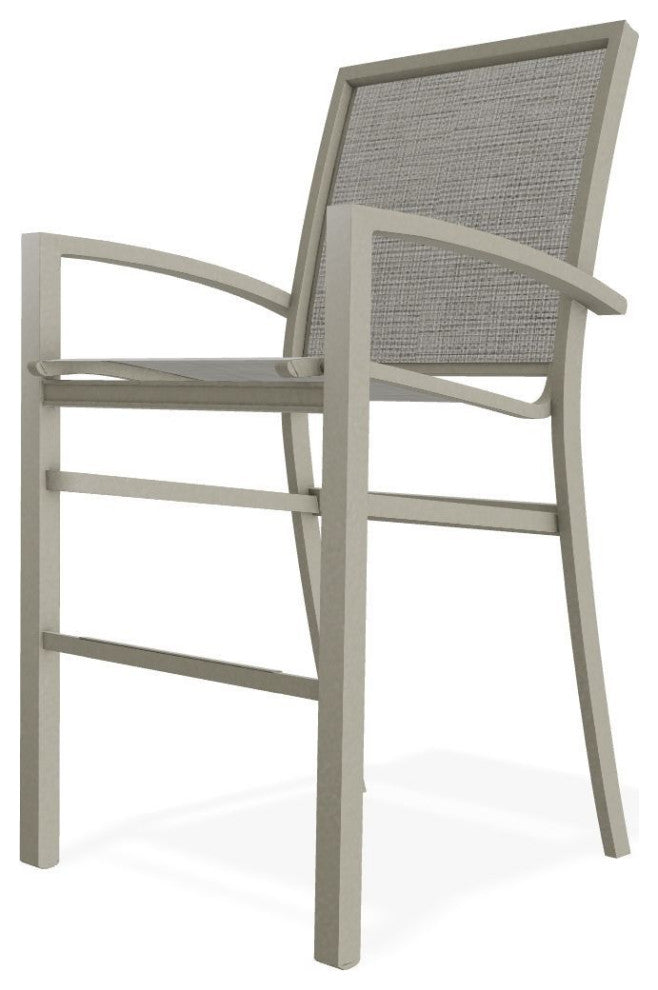 Kendall Sling Bar Height Stackable Outdoor Stool, Burke/Storm