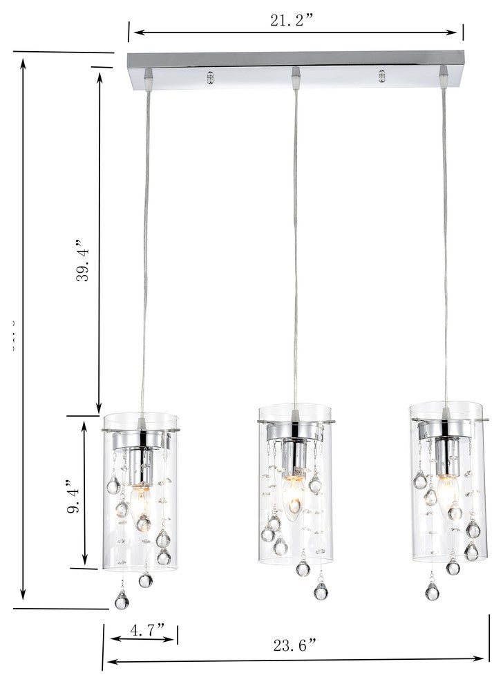 Magnolia 3-Light Kitchen Island Pendant