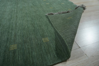 Hand-Knotted Wool Green Contemporary Transitional Rug, 10'x14'