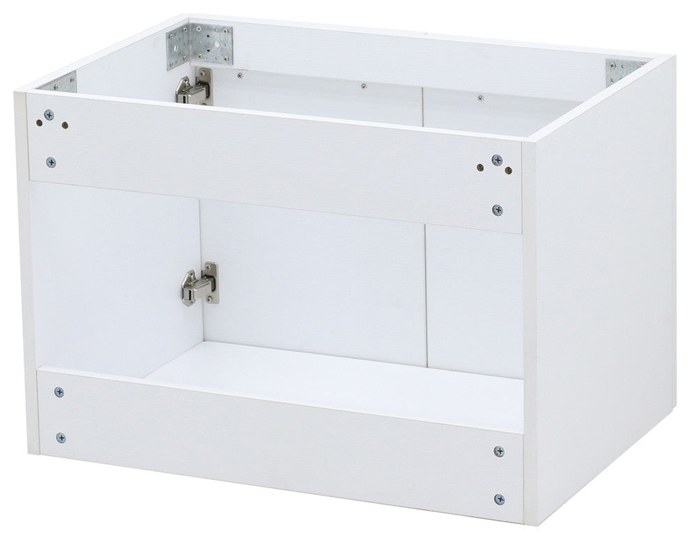 30" Wall Mount Vanity, White Quartz Undermount Top, White Embossed Texture