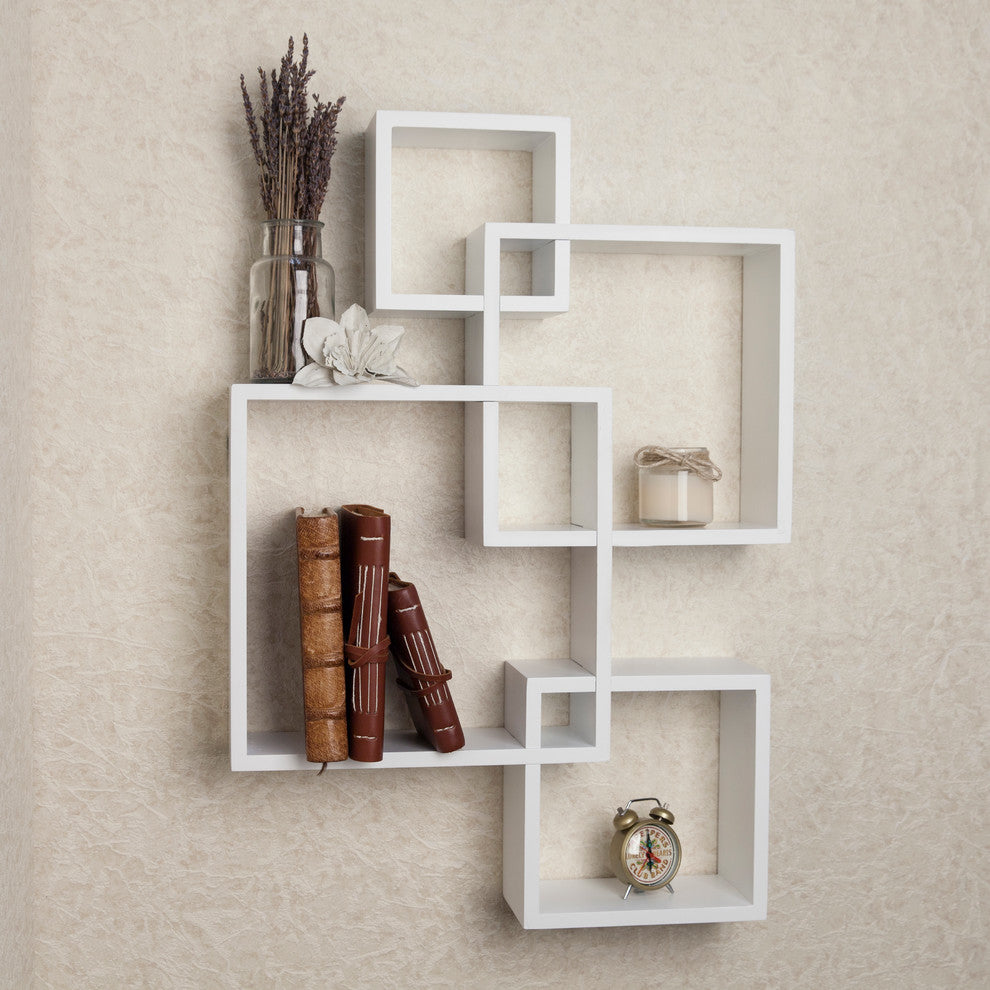 Danya B Intersecting Cube Shelves, White