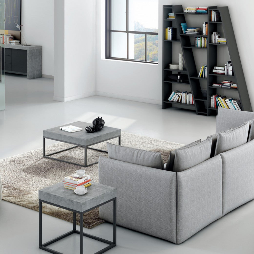 Tema Delta Modern Large Unique Shelving, Matte Black