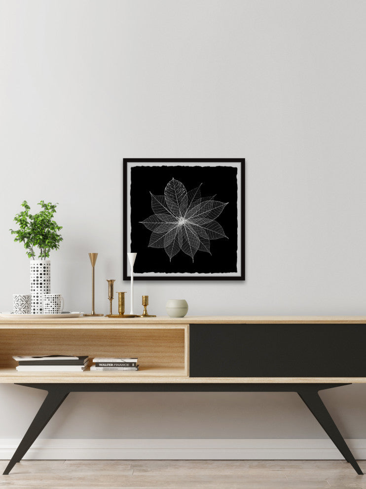 "Leaf Splash" Framed Painting Print, 18x18