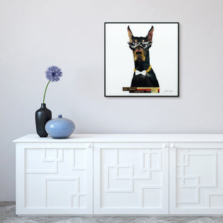 "Doberman Pinscher"  Printed Wall Art Framed With Black Anodized Aluminum