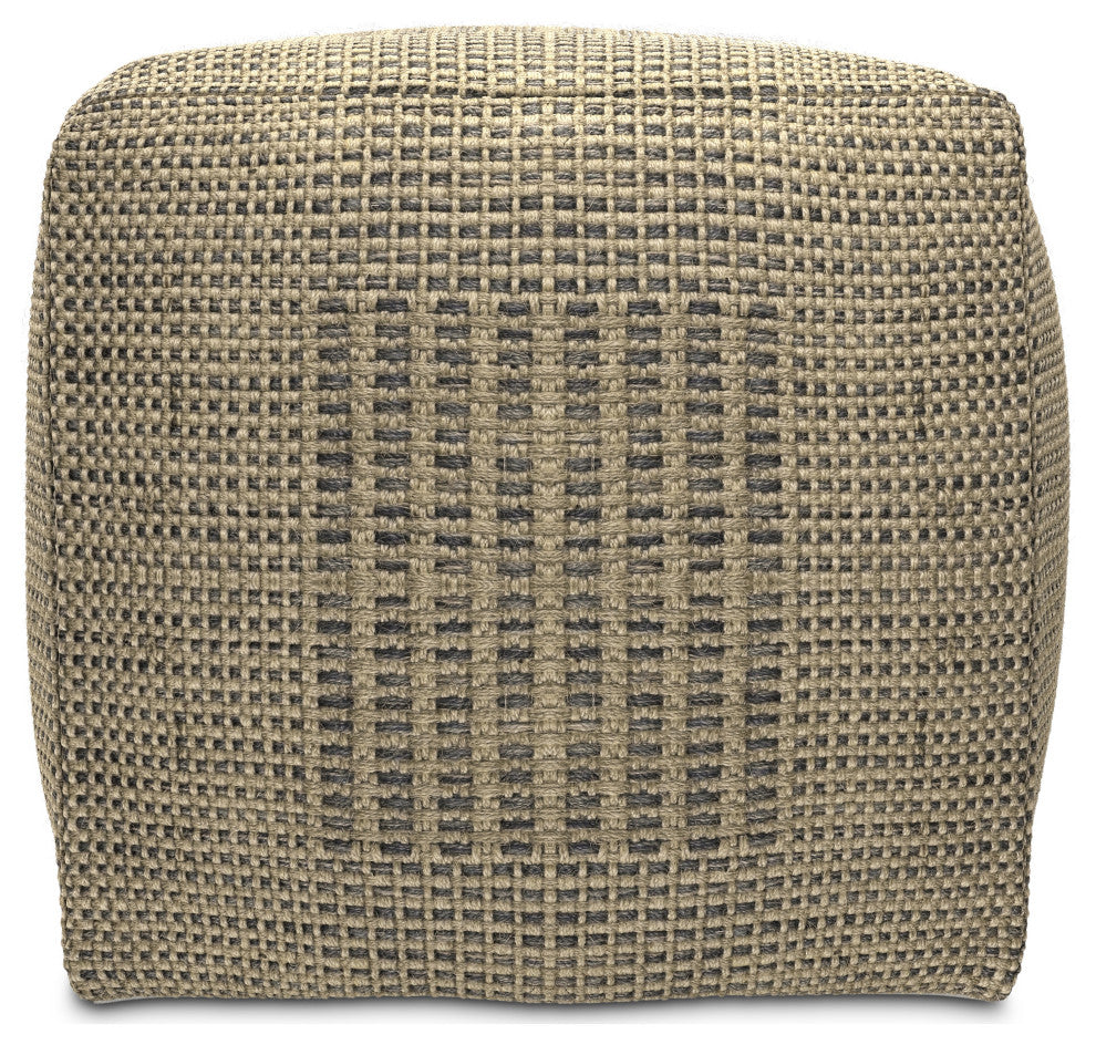 Delilah Square Woven Pouf, Natural