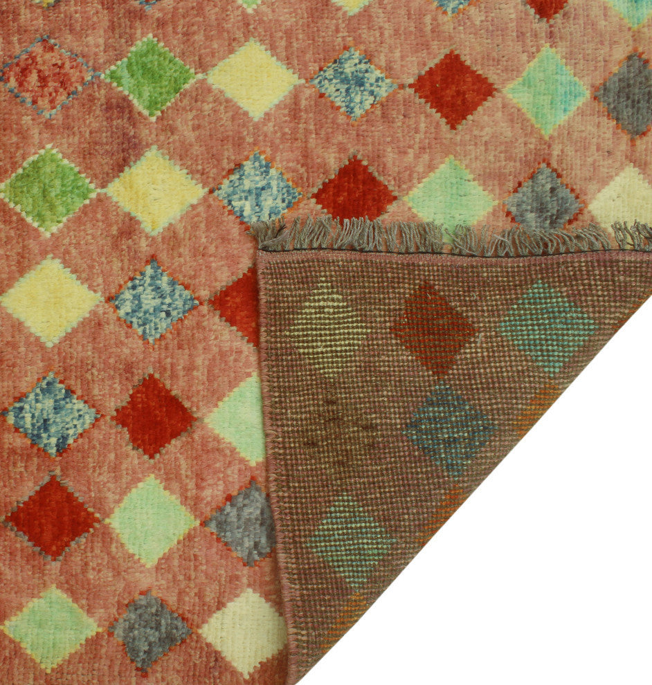 Balochi Yehuda Rose/Green Rug, 5'0x6'8