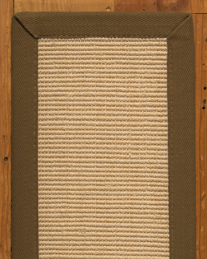 Deco Hand-Crafted Sisal Stair Treads, Stair Carpets with Wide Cotton Border, Mal