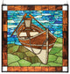 Meyda Lighting 26"W X 26"H Beached Guideboat Stained Glass Window