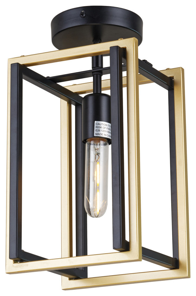 WAREHOUSE OF TIFFANY'S WSD113 Haigh 7 in. 1-Light Indoor Black and Bronze