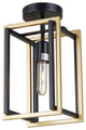 WAREHOUSE OF TIFFANY'S WSD113 Haigh 7 in. 1-Light Indoor Black and Bronze
