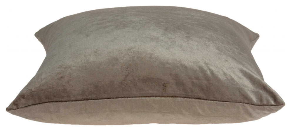 HomeRoots 20" x 0.5" x 20" Transitional Taupe Solid Pillow Cover