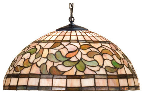 Meyda Lighting 20"W Tiffany Turning Leaf Pendant