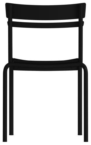 Nash Commercial Grade Steel Stack Chair, Indoor-Outdoor Armless Chair, Black