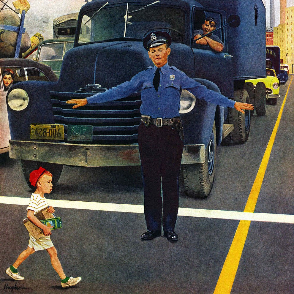 "Traffic Cop" Painting Print on Canvas by George Hughes
