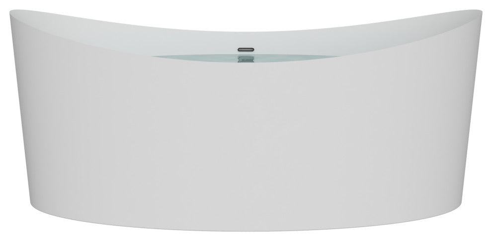 HEATGENE Acrylic Freestanding Bathtub Oval Modern Bathtub, White