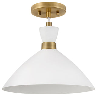 Lark 83257 Simon 1 light 13"W Pendant / Semi-Flush Ceiling - Matte White /