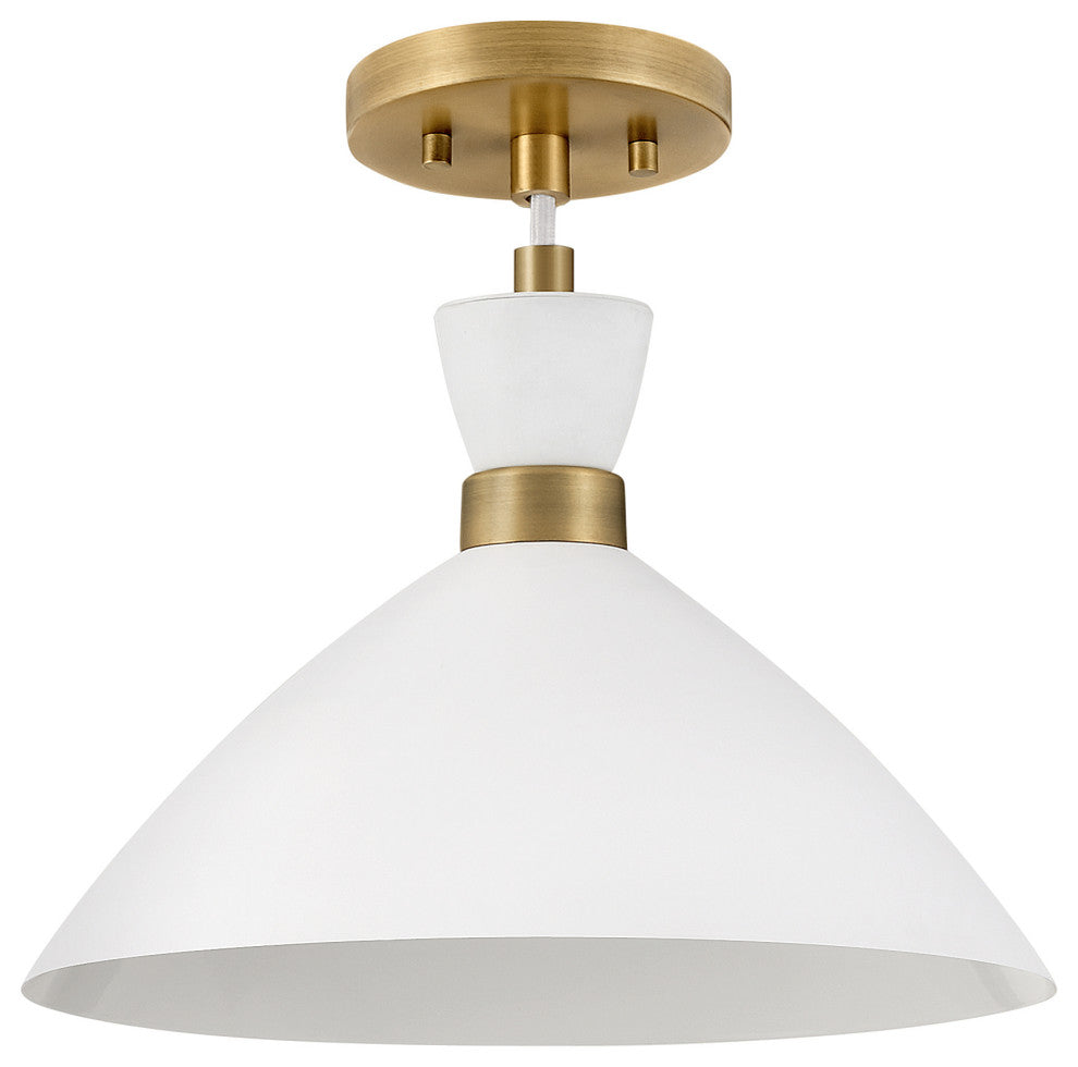 Lark 83257 Simon 1 light 13"W Pendant / Semi-Flush Ceiling - Matte White /