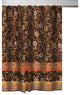 Benzara BM293200 Shower Curtain, Brown Microfiber Polyester, Jacobean Print