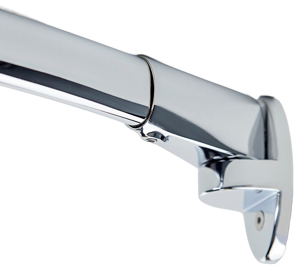 60" Curved Fixed Shower Curtain Rod, Polished Chrome Finish