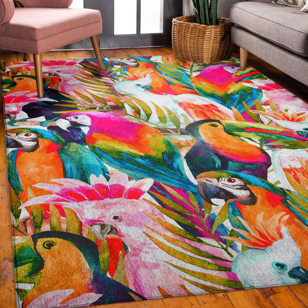Indoor/Outdoor Tropics TC5 Confetti Machine Washable 3' x 5' Rug