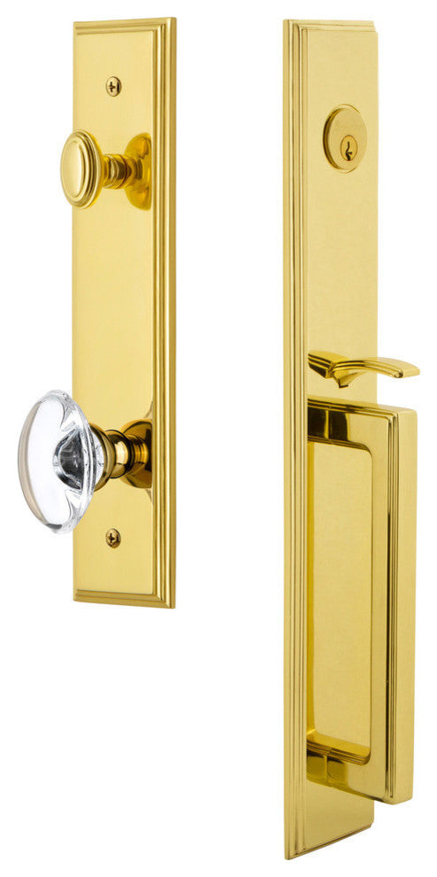 Carre' 1-Piece Dummy Handleset, D Grip and Provence Knob, Lifetime Brass, 849152