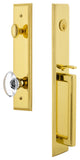 Carre' 1-Piece Dummy Handleset, D Grip and Provence Knob, Lifetime Brass, 849152