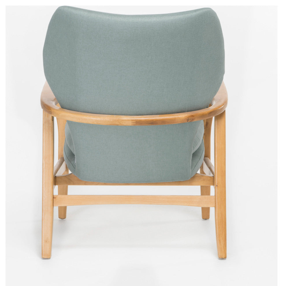 GDF Studio Kama Accent Armchair, Light Blue/Walnut