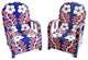 Red White and Blue Floral Beaded Chair