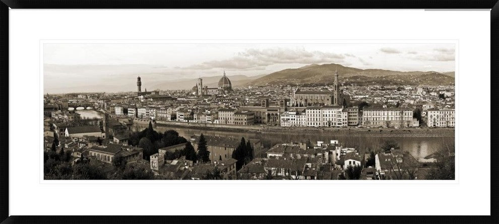 "Panoramic View Of Florence" Framed Digital Print by Vadim Ratsenskiy, 44x20"