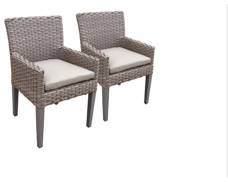 2 Monterey Dining Chairs With Arms Beige