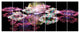 Pink Water Drops on Mirror, Abstract Canvas Art Print, 83"x32", 7 Panels