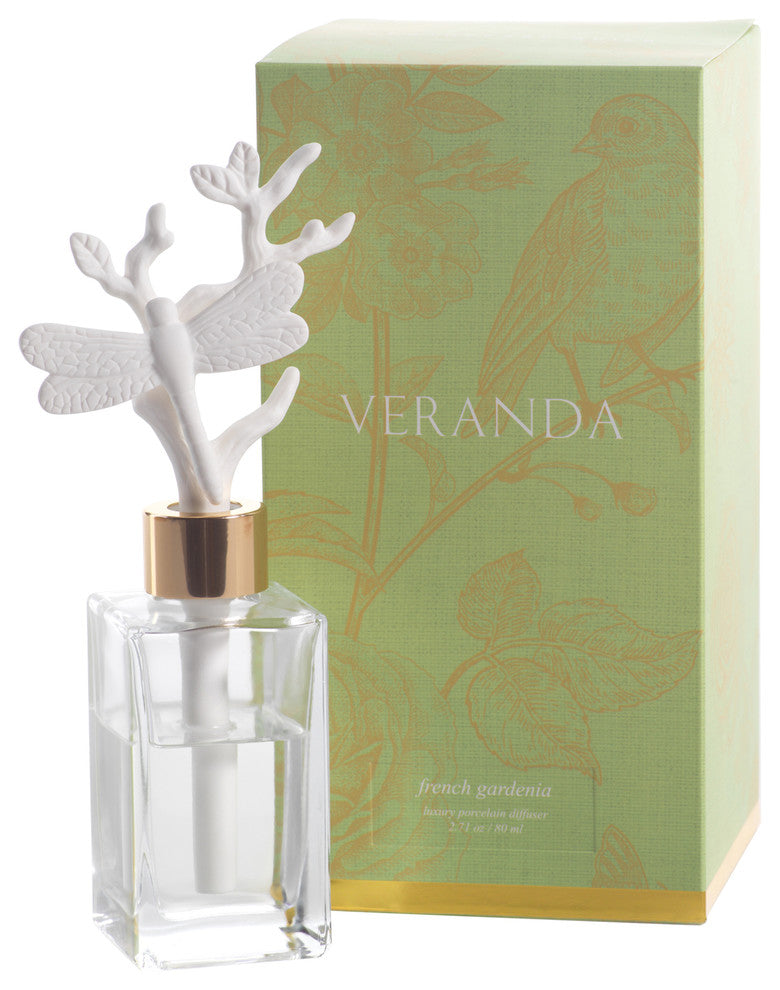 Veranda French Gardenia Porcelain Diffuser, Dragonfly