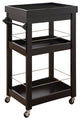 Contemporary Style Wine Cart With Two Shelves, Black