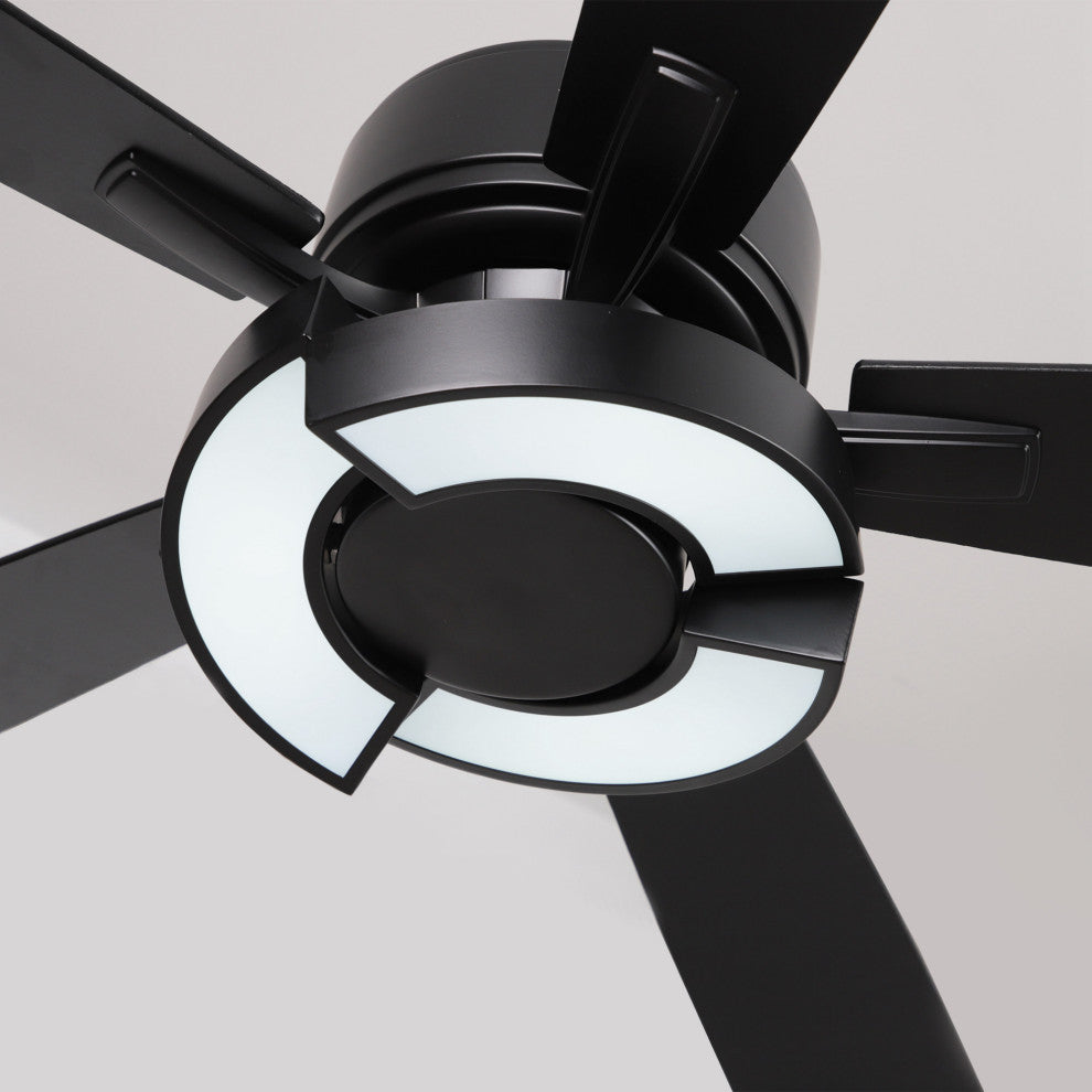 52 in. Black LED Ceiling Fan with Remote Control