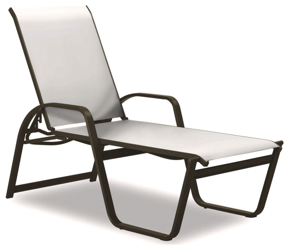 Aruba II 4-Position High Bed Chaise, Textured Beachwood, White