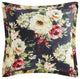 Peony Flanged Euro Sham, 27"x27", 1 Piece, Charcoal