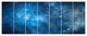 Clear Blue Starry Fractal Sky, Abstract Canvas Art Print, 83"x32", 7 Panels