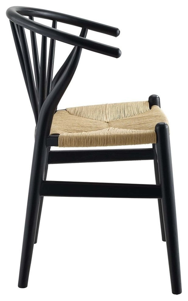Black Flourish Spindle Wood Dining Side Chair