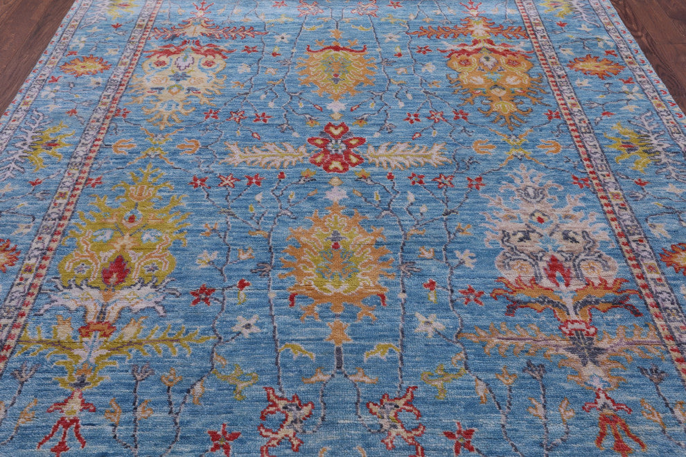 Turkish Oushak Hand-Knotted Wool Rug 7' 9" X 10' 0" - Q13477