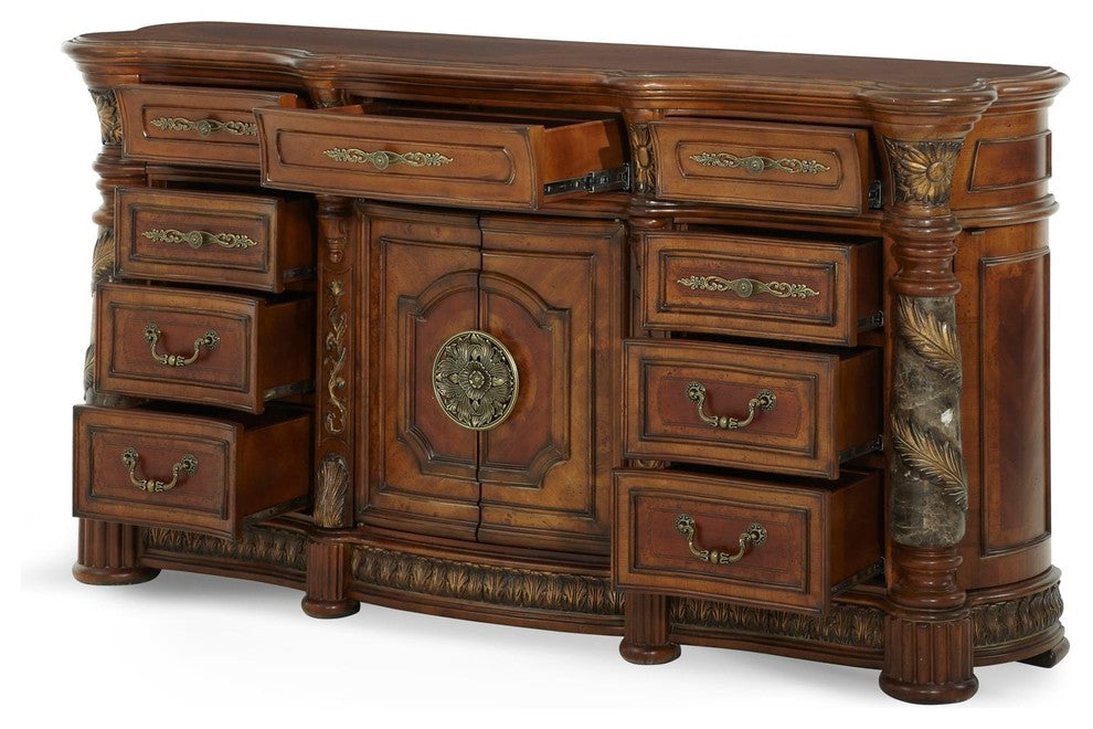 Aico Amini Villa Valencia Dresser in Classic Chestnut