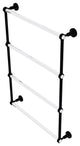 Pacific Grove 4 Tier 24" Ladder Towel Bar with Groovy Accents, Matte Black