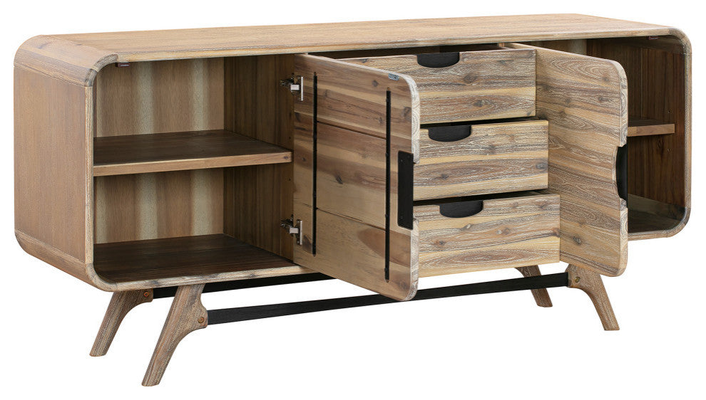 Kendra 3 Drawer Sideboard Buffet, Gray