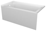 PCHI White Acrylic Extra Deep Bathtub Plain Skirt 60", White, 60"x32", Left Hand